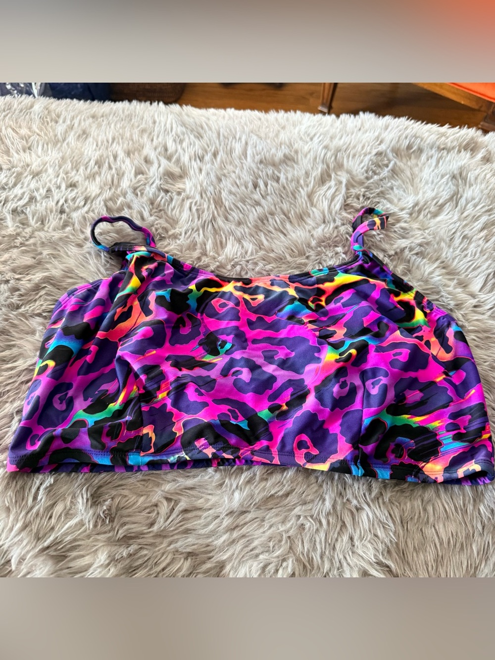 Curvy Beach neon animal scoop top 3x